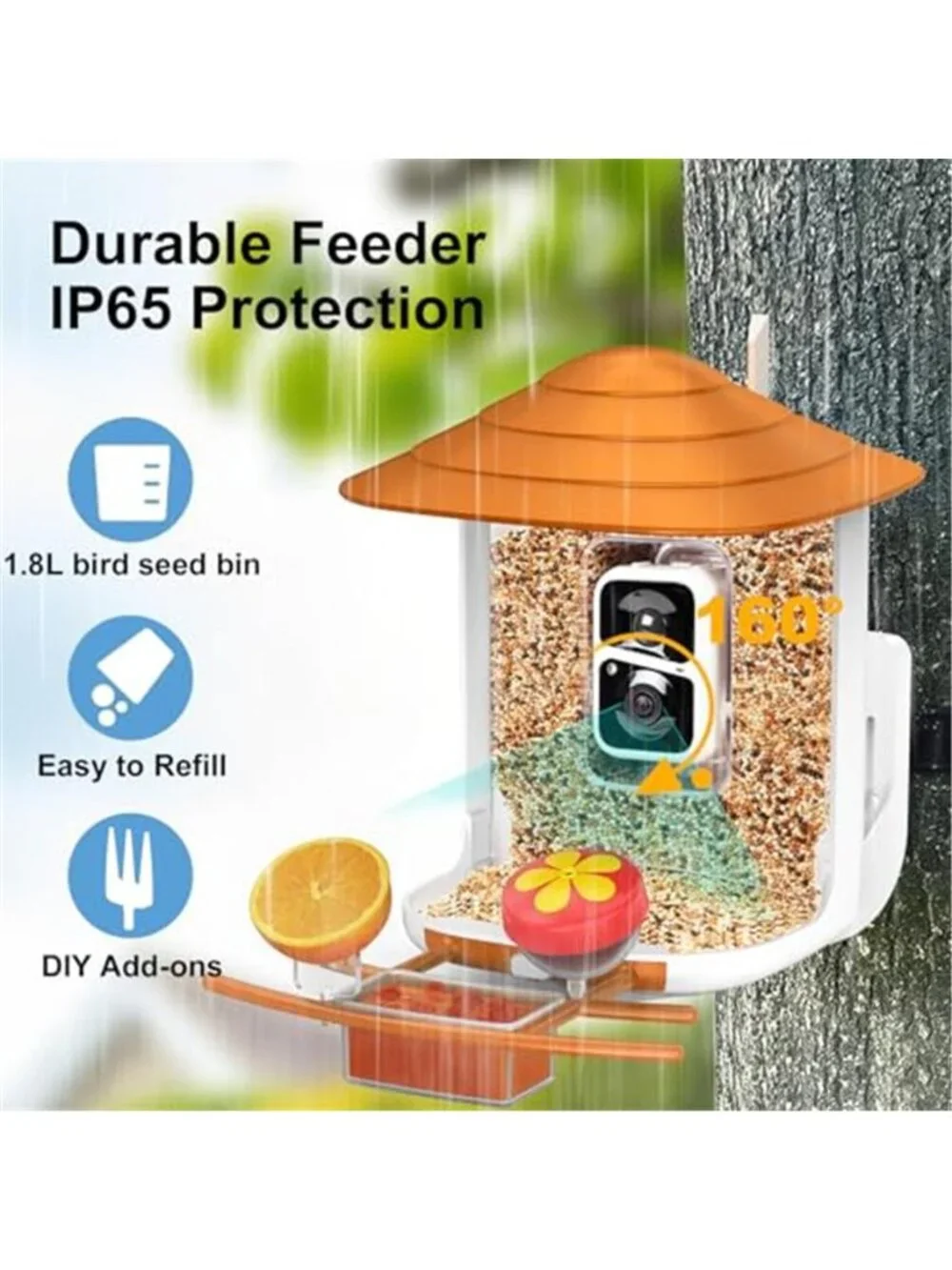 New TUC Bird Feeder with Camera 2K HD Live with 32GB Card Auto Detect &
